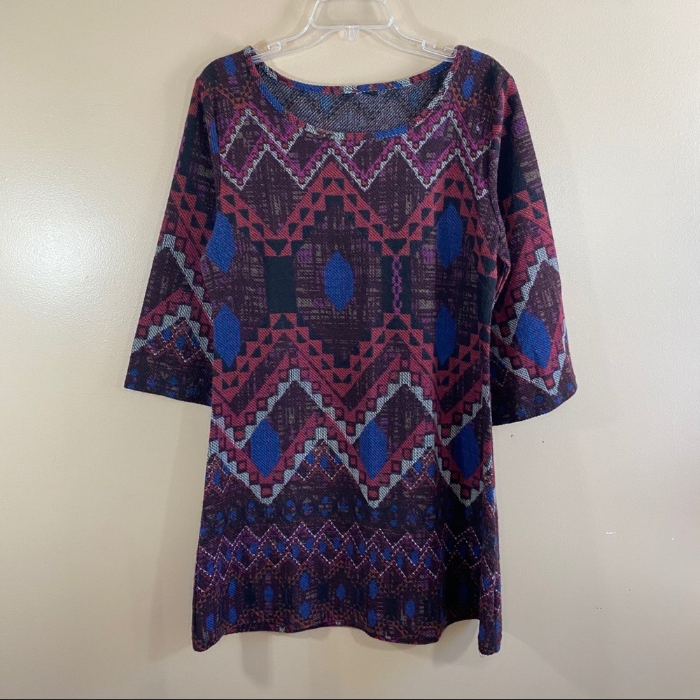 🔥 Tribal Print Soft Sweater Dress